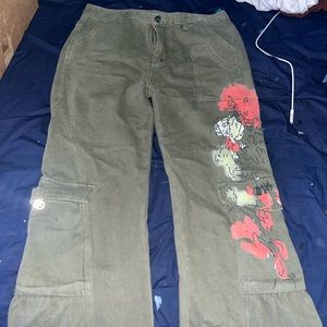 Shein graphic green bottoms